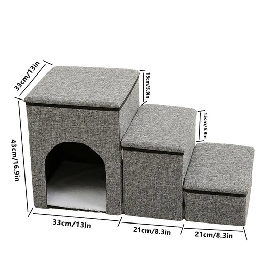 Foldable Portable Sofa Pet Dog Ladder Stairs with Storage
