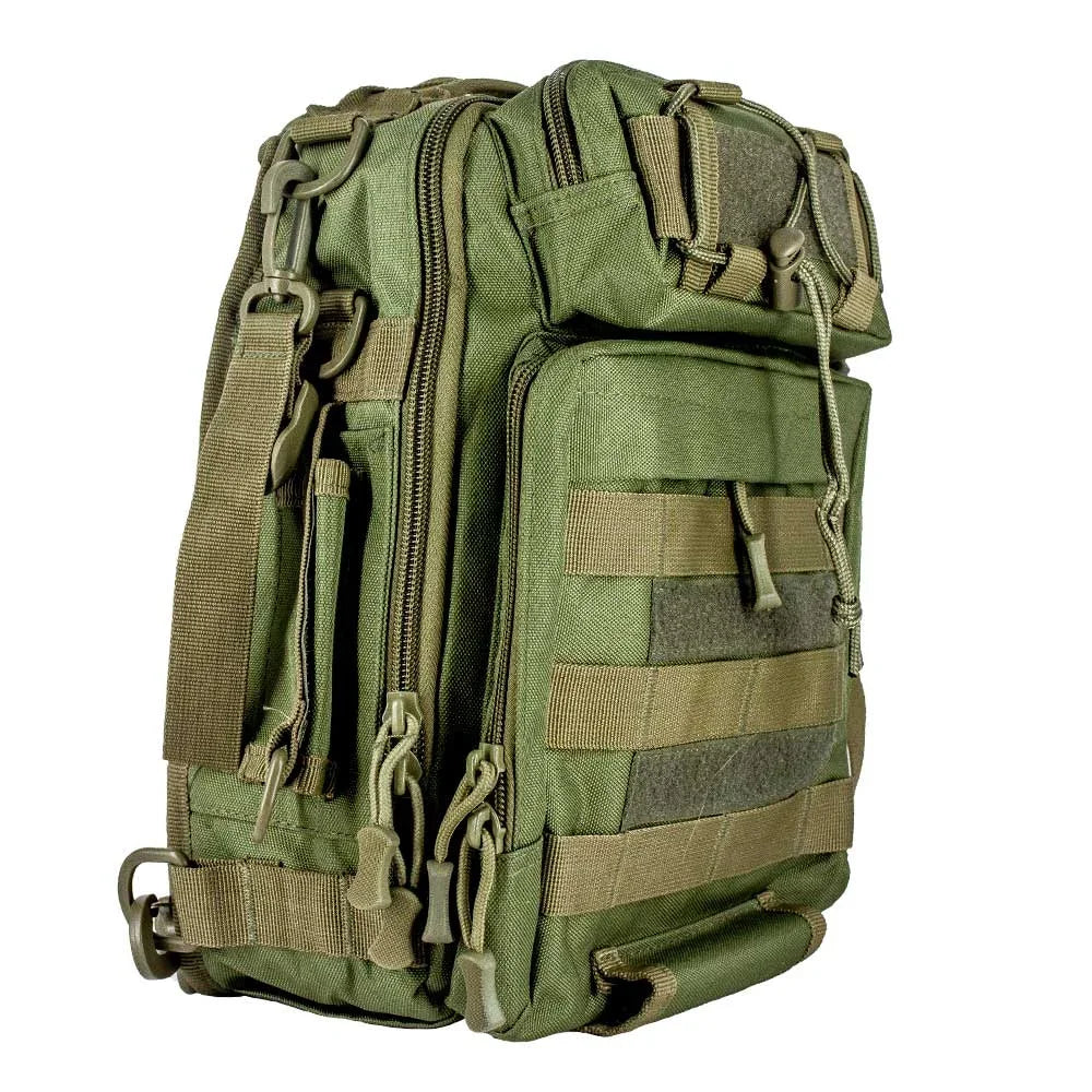 [GD] Tactical Chest Pack with 3 Compartments, Velcro Straps and USB Cable Slot, Variety of Colors / LML-2065 / 2065
