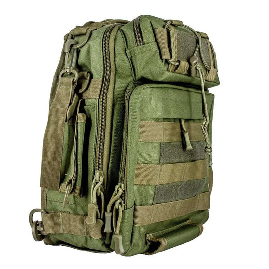 [GD] Tactical Chest Pack with 3 Compartments, Velcro Straps and USB Cable Slot, Variety of Colors / LML-2065 / 2065