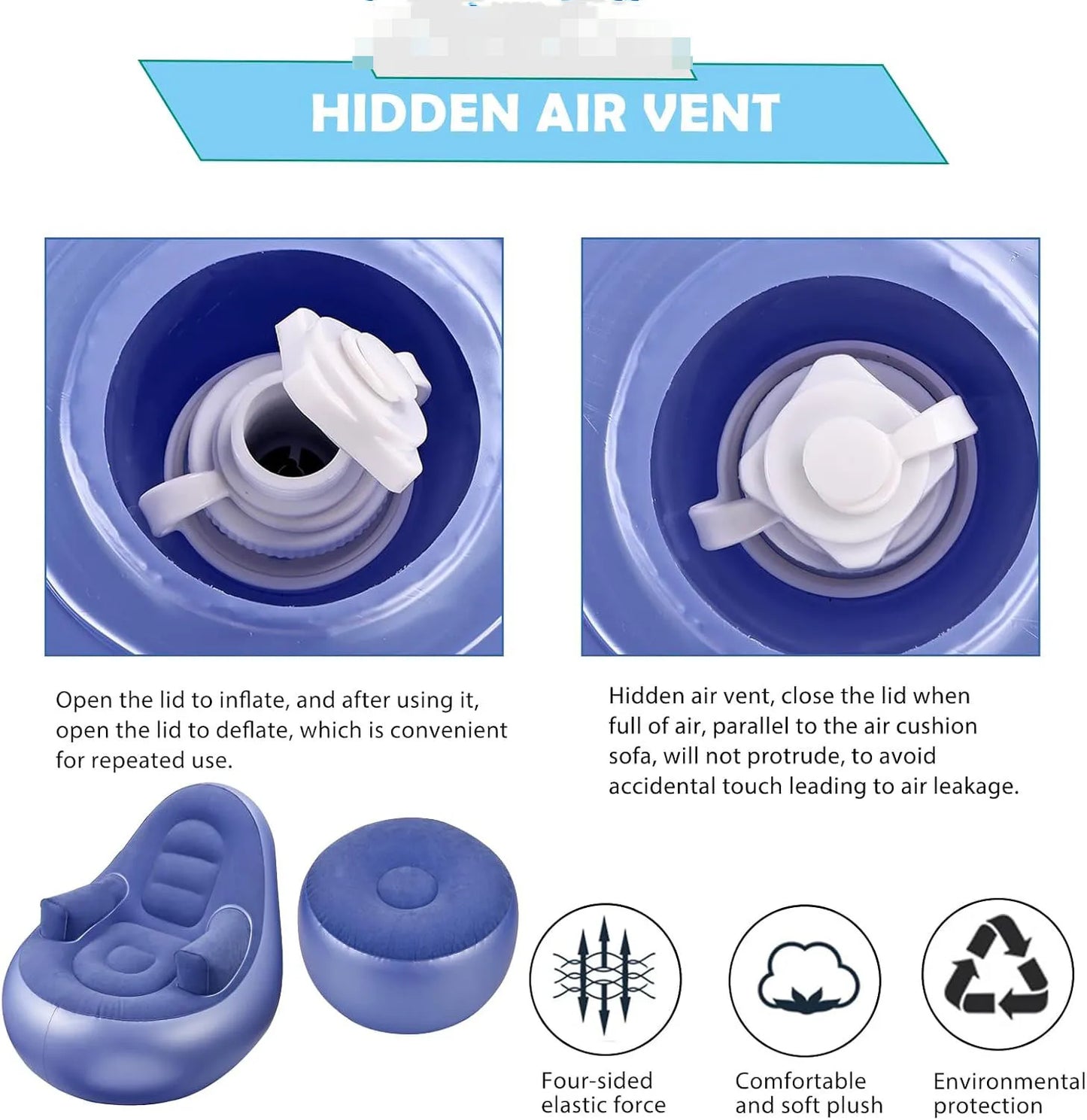 Modern Design New Outdoor Inflatable PVC Flocking Sofa Bed Foldable Lazy Sofa for Living Room Use