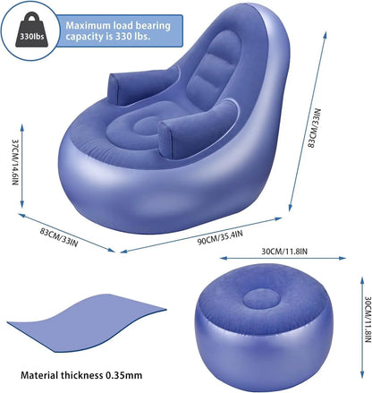 Modern Design New Outdoor Inflatable PVC Flocking Sofa Bed Foldable Lazy Sofa for Living Room Use