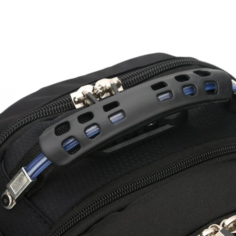 Outdoor Business Unisex Laptop Backpack Waterproof 1680 D Hard Handle Password Lock 17 Large Capacity Reflective Strap Travel