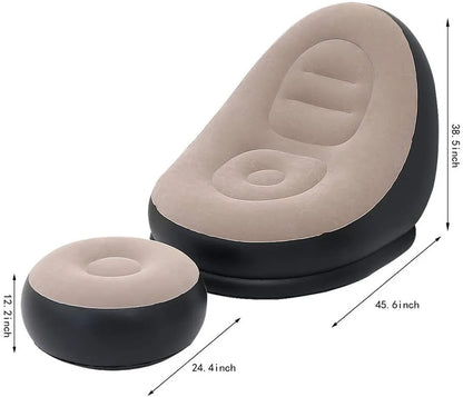Modern Inflatable Lazy Sofa with Flocking Footrest Design for Outdoor Bedroom Gym Living Room Use Baby Chair Product Category