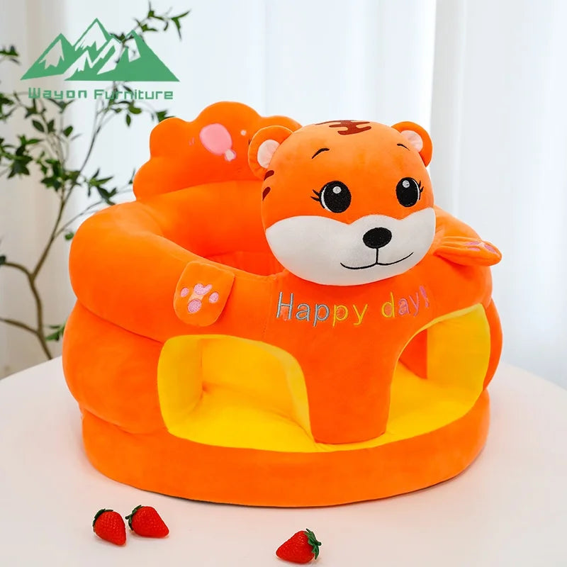 Baby Plush Sofa Seat, 10cm Thick Organic Cotton Pad & Hypoallergenic Foam for Stylish Nursery