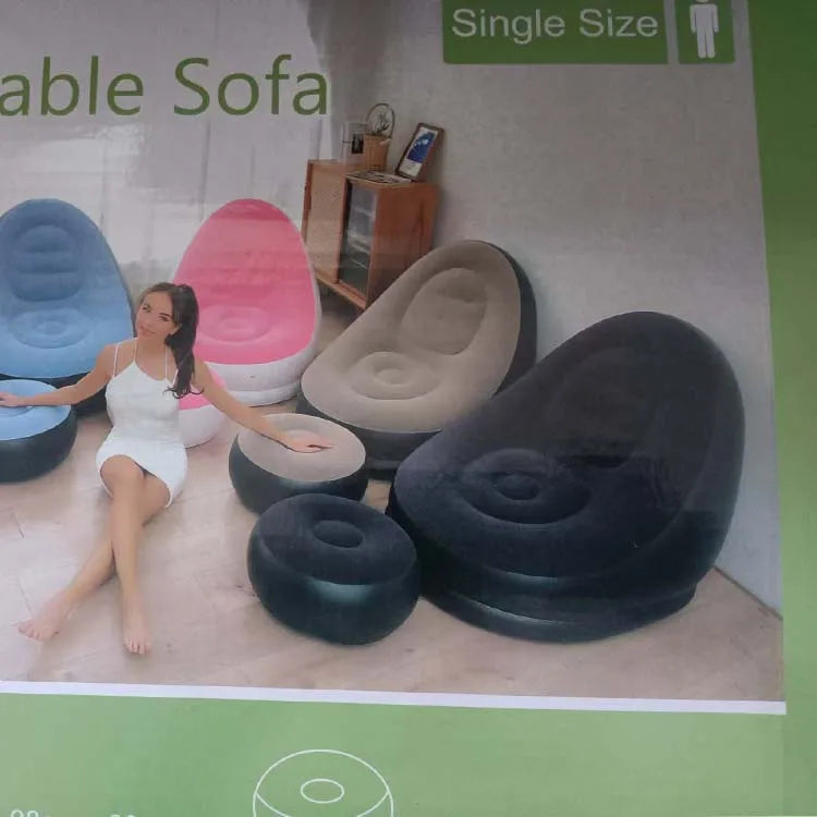 Modern Inflatable Lazy Sofa with Flocking Footrest Design for Outdoor Bedroom Gym Living Room Use Baby Chair Product Category