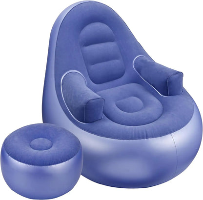 Modern Design New Outdoor Inflatable PVC Flocking Sofa Bed Foldable Lazy Sofa for Living Room Use