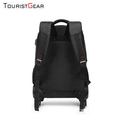 Classic Design Waterproof Men's Business Trolley Backpack With 4 Wheels Large Capacity Carry-on Backpack Suitcase for Wholesale