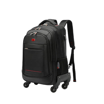 Classic Design Waterproof Men's Business Trolley Backpack With 4 Wheels Large Capacity Carry-on Backpack Suitcase for Wholesale