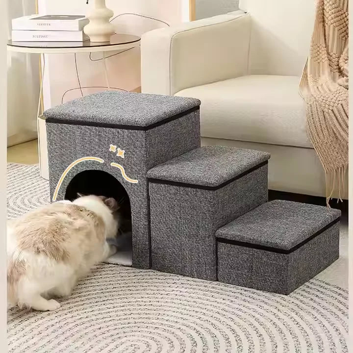 Foldable Portable Sofa Pet Dog Ladder Stairs with Storage