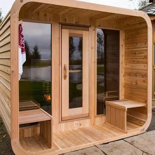 For Premium Traditional Sequoia 6 Person Steam Outdoor Cube Sauna
